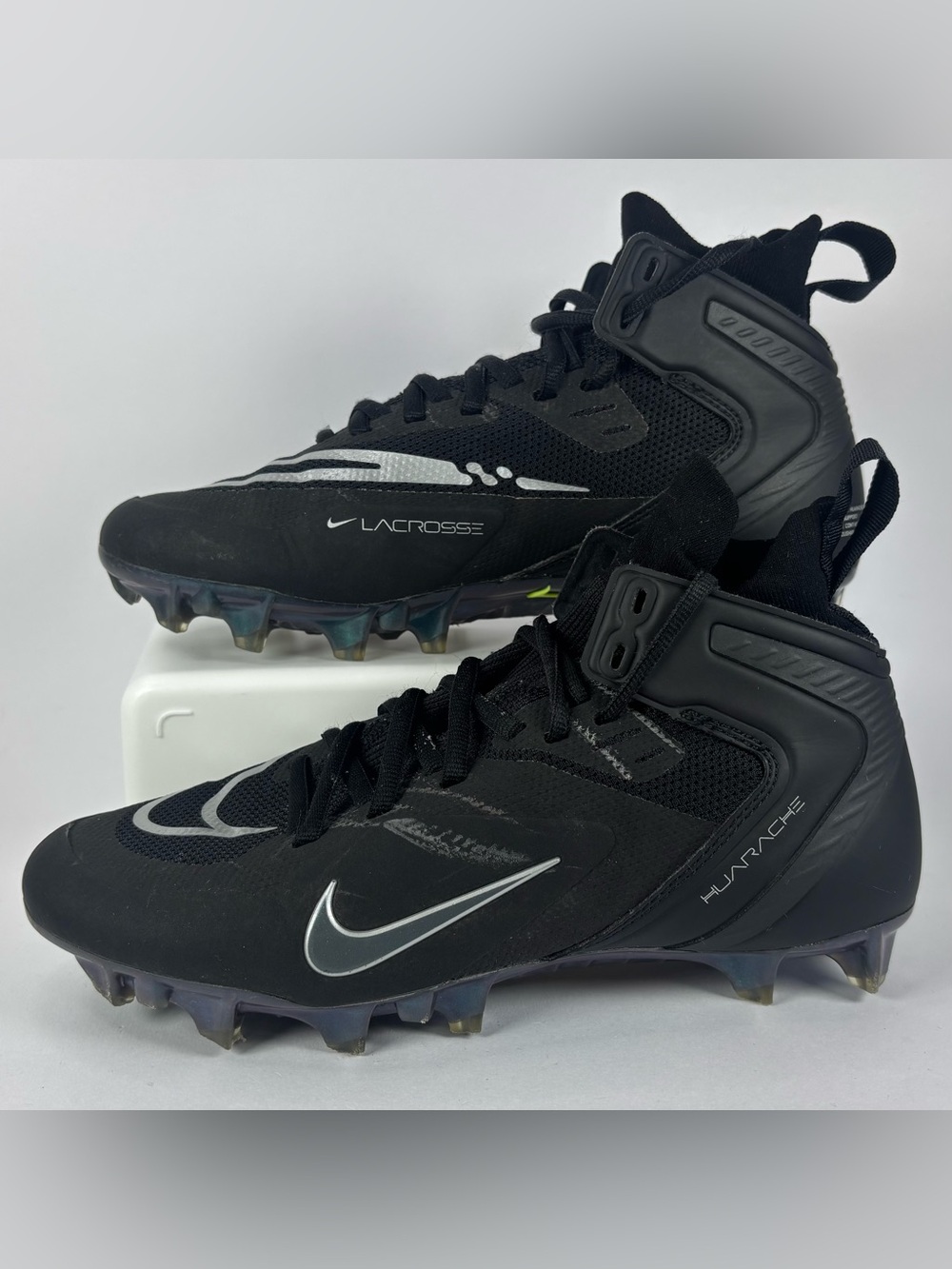 Nike Black & Silver Huarache Lacrosse Cleats